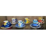 WHITTARD OF CHELSEA MINIATURE COFFEE CANS AND SAUCERS