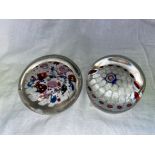 TWO OLD ENGLISH DOMED PAPERWEIGHTS