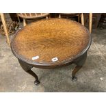 BEECH CIRCULAR CABRIOLE LEG TABLE