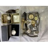 BOXED ROTARY QUARTZ WRIST WATCH, TRAVEL CLOCK,