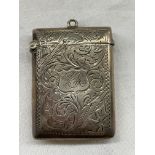 SILVER ENGRAVED BIRMINGHAM VESTA CASE