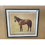 PRINT OF RED RUM BY NEIL CAWTHORNE SIGNED BY TRAINER F/G