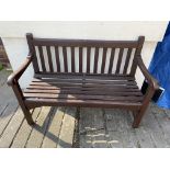 HARDWOOD SLATTED GARDEN BENCH