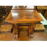 REPRODUCTION REGENCY STYLE YEW CROSS BANDED NEST OF THREE TABLES