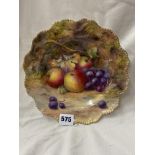 ROYAL WORCESTER HAND PAINTED FRUIT PLATE BY T.