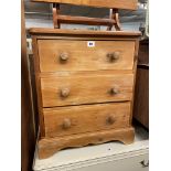 PINE THREE DRAWER CHEST