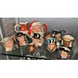 ROYAL DOULTON CHARACTER JUGS - PUNCH AND JUDY MAN, NORTH AMERICAN INDIAN, MAD HATTER, THE FALCONER,