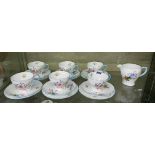 SHELLEY WILD FLOWERS BONE CHINA TEACUP TRIOS AND MILK JUG