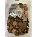 TUB OF PRE DECIMAL MAINLY GEORGE V AND QUEEN ELIZABETH II HALF PENNIES AND FARTHINGS