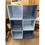 DOUBLE BLUE TWO TONE PIGEONHOLE STACKING UNIT