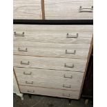 1950S GREY MELAMINE VINTAGE CHEST OF SIX DRAWERS AND A DRESSING TABLE