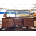 1970S TEAK DRESSING TABLE AND TEAK DRESSING STOOL