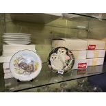 SET OF WEDGWOOD LIMITED EDITION PLATES BABY OWLS SERIES BY DICK TWINNEY AND SET OF WILD LIFE OF