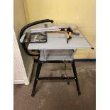 RADIAL TABLE SAW AND ADJUSTABLE GUIDE