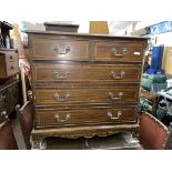 MAHOGANY TWO OVER THREE DRAWER CHEST