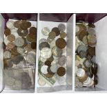QUANTITY OF MISCELLANEOUS WORLD COINS MAINLY EUROPEAN,