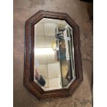 OAK FRAMED CARVED MIRROR 68CM X 45CM