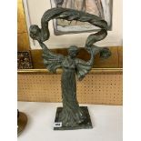 VERDI GRIS BRONZE FEMALE SCULPTURE