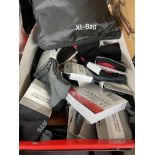 BOX OF AS NEW PAIR OF BAM SOCKS, CLOTHES BRUSH, SHOE LACES,