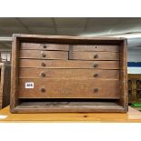 MAHOGANY TOOL/WATCHMAKER'S CABINET BY MOORE & WRIGHT