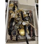 TRAY OF LADIES AND GENTS WATCHES INCLUDING POCKET WATCH