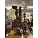 THREE VARIOUS LAMPS,