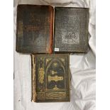 THREE VINTAGE LEATHER BOUND FAMILY BIBLES