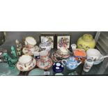 ASSORTMENT OF ORIENTAL CERAMICS INCLUDING OVOID JAR AND COVER, EASTERN FIGURES,