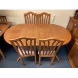 CONTEMPORARY EXTENDING TABLE AND FOUR CHAIRS