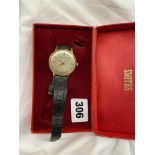 BOXED SMITHS ASTRAL GENTS WRIST WATCH ON LEATHER STRAP