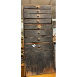 VINTAGE EIGHT DRAWER WATCHMAKERS/TOOL CABINET