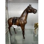 SCULPTED LEATHER HORSE FIGURE A/F