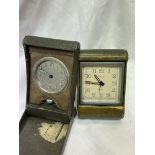 TWO VINTAGE TRAVEL CLOCKS