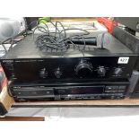 KENWOOD INTEGRATED AMPLIFIER KA550D AND A DENON AUDIO DISC PLAYER DCB810