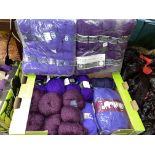 CARTON CONTAINING A LARGE QUANTITY OF PURPLE WOOL