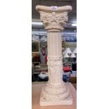 PLASTER CORINTHIAN COLUMN WITH FIGURAL BASE