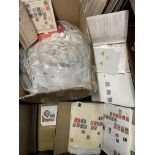 LARGE BOX OF ASSORTED LOOSE WORLD STAMPS AND FIRST DAY COVERS