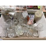 BOX OF VARIOUS GLASSWARE