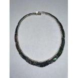 SILVER ABALONE CHOKER NECKLACE