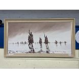 OIL ON CANVAS MILITARY FIGURES ON HORSEBACK