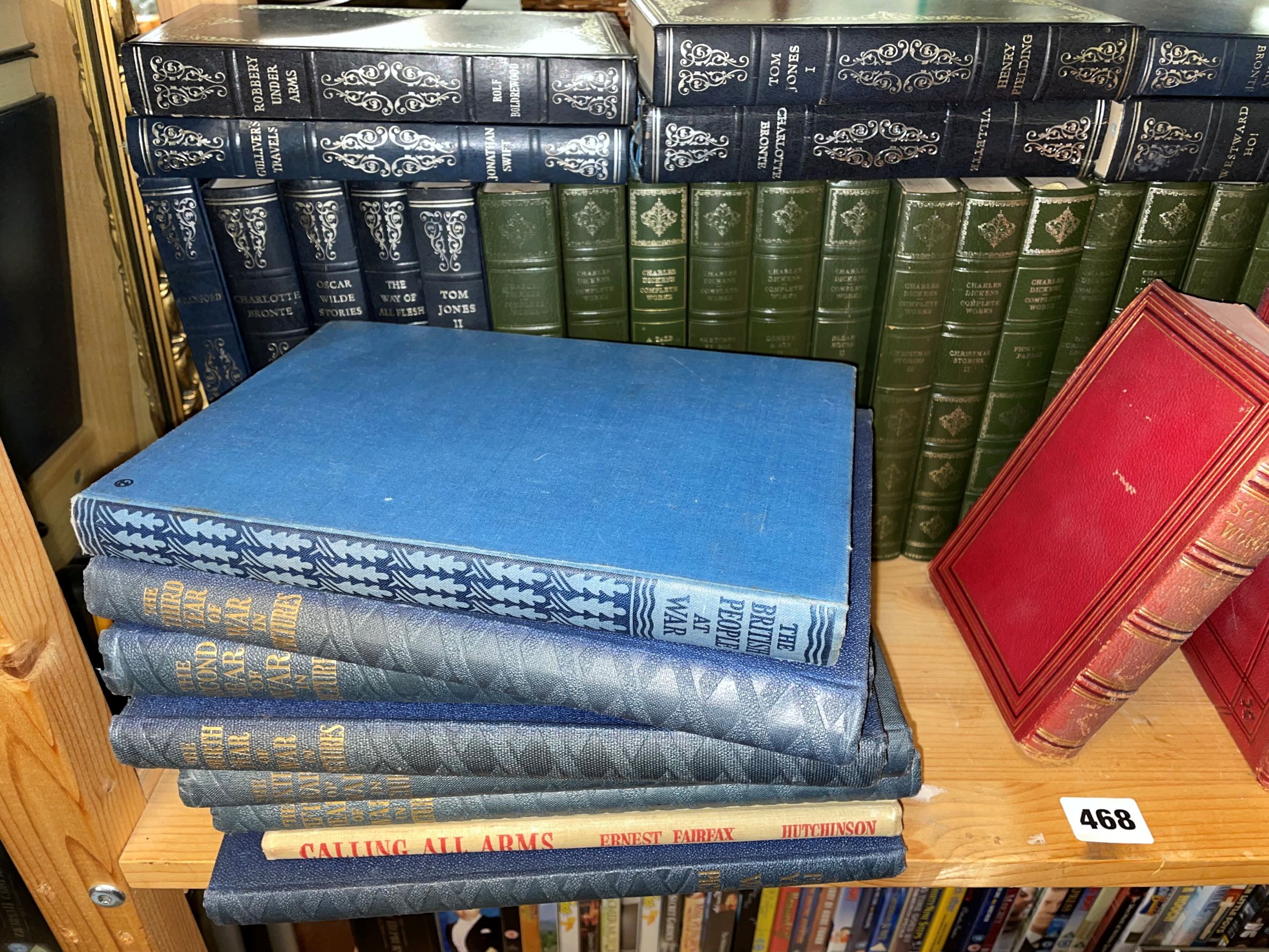 TWO SHELVES OF BOOKS INCLUDING THE OXFORD LIBRARY, CHARLES DICKENS AND ASSORTED NOVELS, - Image 2 of 6
