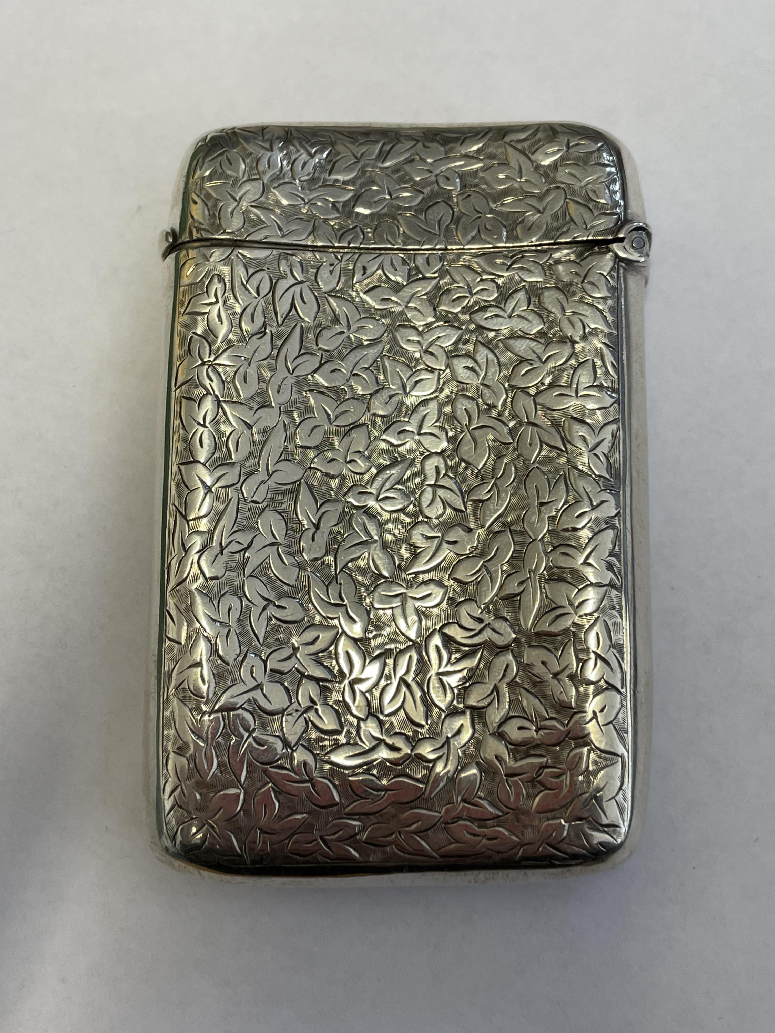 VICTORIAN BIRMINGHAM SILVER ENGRAVED CARD CASE - Image 2 of 3