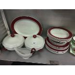 WEDGWOOD WINDSOR GREY PART DINNER SET INCLUDING TUREENS AND COVERS, VARIOUS PLATES,