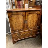 BURR BIRDSEYE WALNUT REPRODUCTION MEDIA CUPBOARD