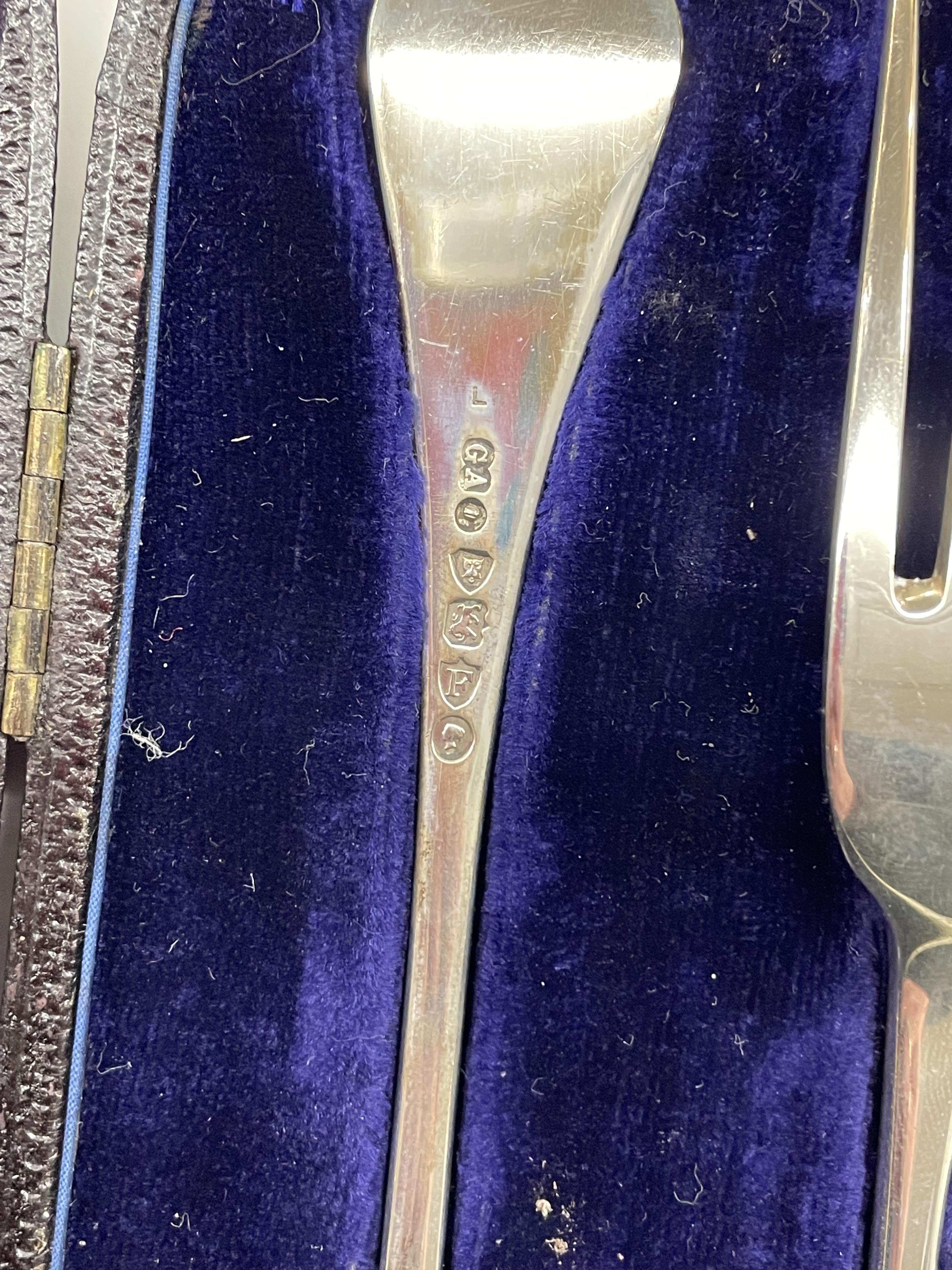CASED MAPPIN BROTHERS LONDON SILVER SPOON AND FORK BY GEORGE ANGEL - Image 2 of 4