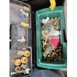 PLASTIC TOOLBOX OF BRASS PLUMBING FITMENTS