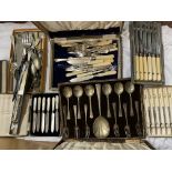 CASED SET OF MOTHER OF PEARL HANDLED FRUIT KNIVES,