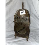 BRASS LANTERN CLOCK WITH 8 DAY MOVEMENT