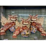 TRIO OF 20TH CENTURY CHINESE PORCELAIN DOGS OF FO