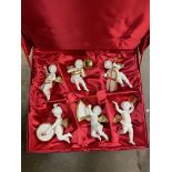 FRANKLIN MINT LIMITED EDITION BOX SET OF MUSICAL PLAYING CHERUBS AND A CHRISTMAS TREE JIGSAW PUZZLE